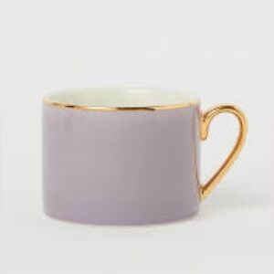 H&M PORCELAIN CUP DUSTY PINK GOLD RIM NEW